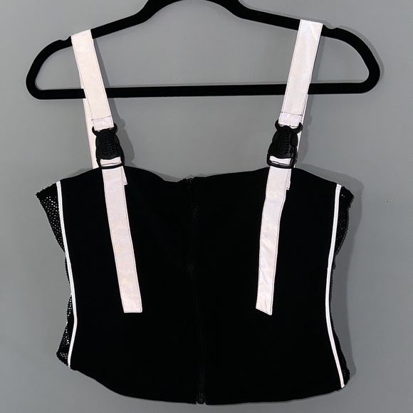 2pc Dollskill poster girl set reflective mesh inset biker shorts top - Picture 1 of 9